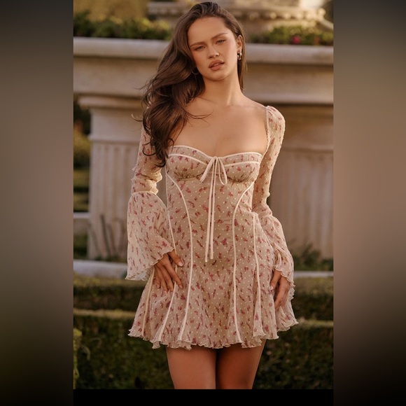 House of CB Dresses & Skirts - HOUSE OF CB 'Analissa' Vintage Rose Print Corset MiniDress S(Full Cup)-US4-6